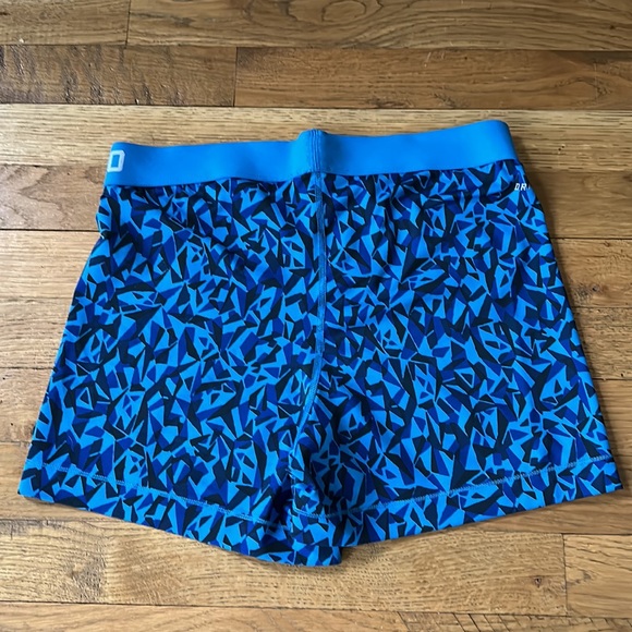 NIKE Bike Shorts Print Blue Geometric Large - Picture 2 of 3